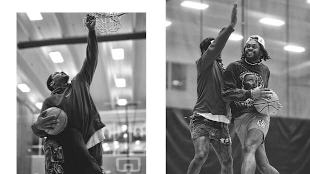 Stefon and Trevon Diggs play basketball
